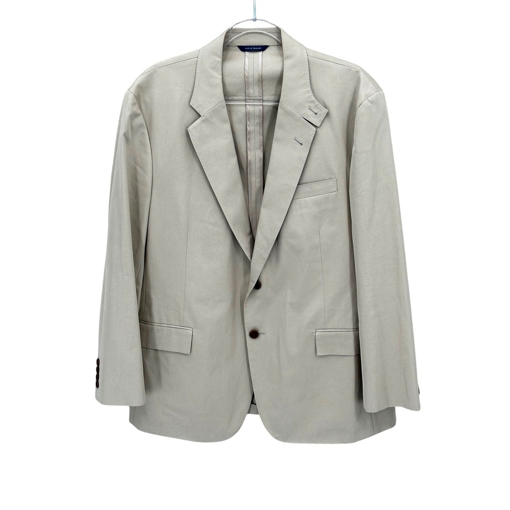 Brooks Brothers Blazer Mens 45R Tan Regent Suit Jacket Crespi Italian Cotton